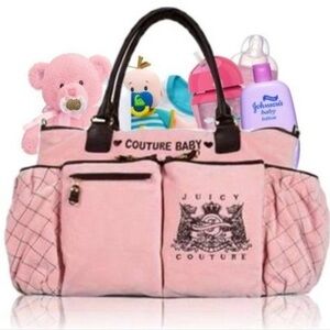 Juicy Couture Pink Baby Tote juicy couture, pink velour baby bag